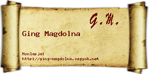 Ging Magdolna névjegykártya